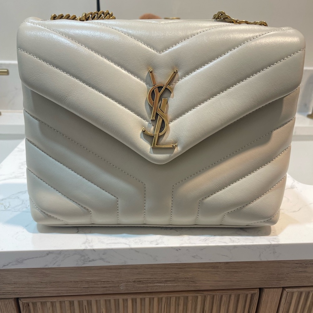 Yves Saint Laurent ivory Quilted Shoulder Bag
Small